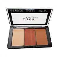 Mystic Professional Triple Palette Highlighter-Blusher-Contour No.1